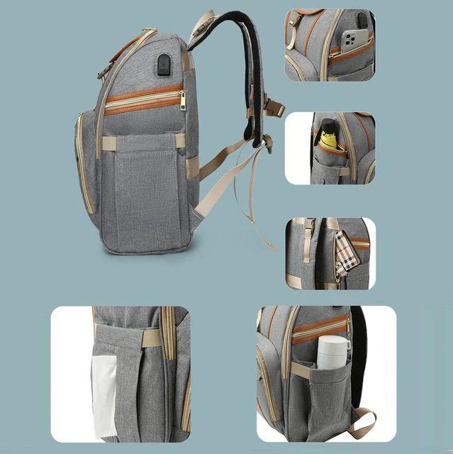 Спортивный стильный рюкзак OMASKA с USB / термо / непромокаемое отделение, серый - фото 4 - id-p206983590