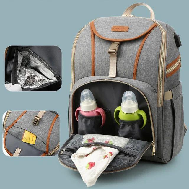 Спортивный стильный рюкзак OMASKA с USB / термо / непромокаемое отделение, серый