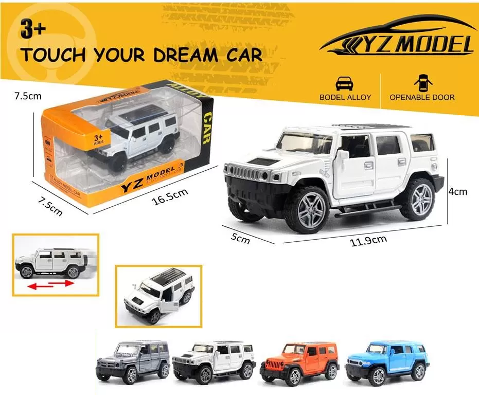 Инерционная металлическая машинка HUMMER, цвет в ассортименте - фото 1 - id-p206983608