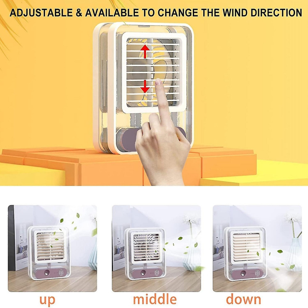 Настольный мини - вентилятор - увлажнитель Light air conditioning MINI FAN беспроводной / Кондиционер 2в1 - фото 4 - id-p206985109