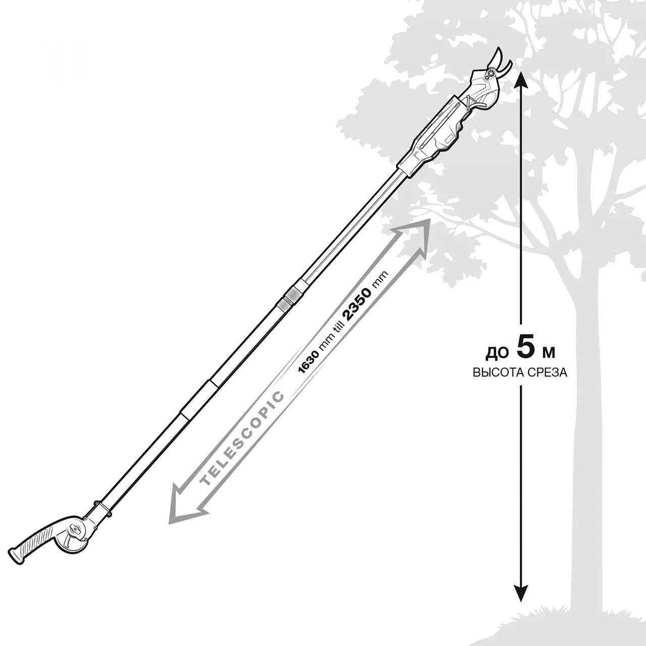 Рукоятка телескопическая 1630-2350 мм DAEWOO DAGP 235 - фото 1 - id-p206985882