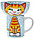 Набор керамической посуды «Рыжий кот» 2 предмета: кружка 200 мл, миска 300 мл, фото 2