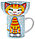 Набор керамической посуды «Рыжий кот» 2 предмета: кружка 200 мл, миска 300 мл, фото 3