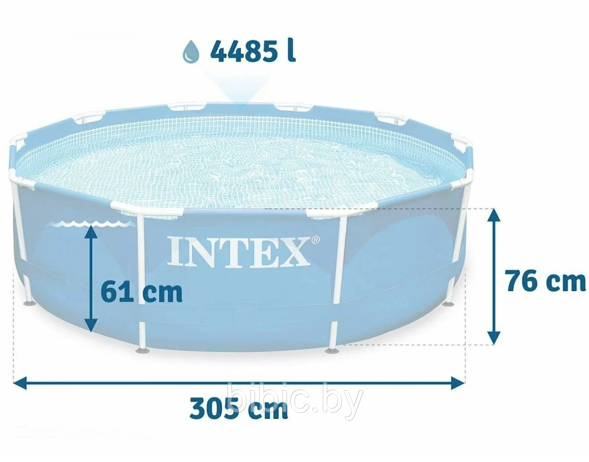 Каркасный бассейн Prism Frame Premuim круглый, интекс intex 28206NP плавательный для купания плавания семьи - фото 3 - id-p206989917