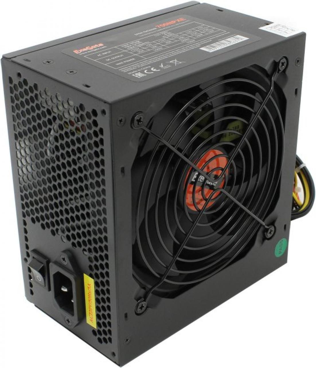 Блок питания 700W ExeGate 700NPXE (ATX, PPFC, PC, 12cm fan, 24pin, (4+4)pin, PCIe, 4xSATA, 3xIDE, FDD, black, - фото 1 - id-p206990399