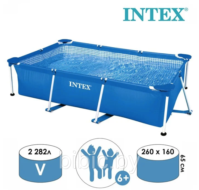 Каркасный бассейн Mini Frame прямоугольный, интекс intex 28271NP плавательный для купания плавания семьи - фото 2 - id-p206991093