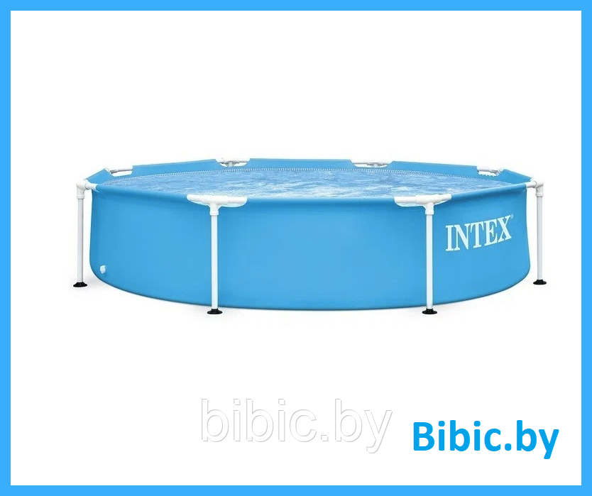 Каркасный бассейн Metal Frame круглый , интекс intex 28205NP  плавательный для купания плавания семьи