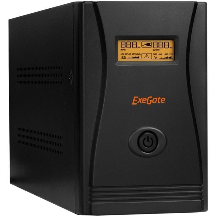 Exegate EP285484RUS ИБП ExeGate SpecialPro Smart LLB-1000.LCD.AVR.C13.RJ.USB 1000VA/650W, LCD, AVR, 6*IEC-C13, - фото 1 - id-p203909065