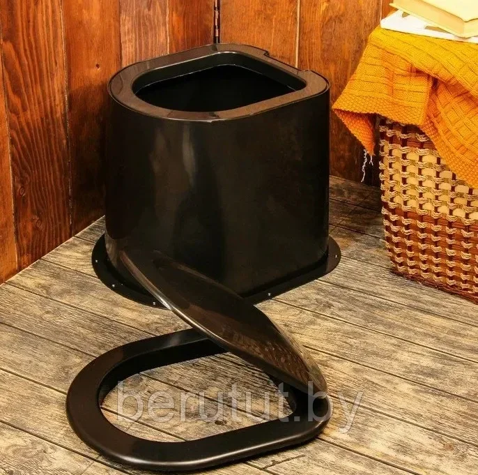 Туалет пластиковый дачный (без дна) / Туалеты для дачи пластиковый черный / Сиденье для уличного туалета - фото 6 - id-p206978511