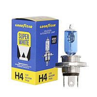 Лампа автомобильная Goodyear Super White, H4, 12 В, 60/55 Вт