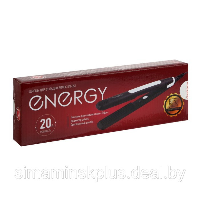 Щипцы-гофре ENERGY EN-851, 20 Вт, алюминиевое покрытие, 85х20 мм, 220°C, черные - фото 5 - id-p206992542