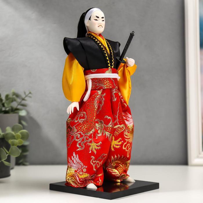 Кукла коллекционная "Воин в ярком кимоно с саблей" 30х12,5х12,5 см - фото 2 - id-p206992838