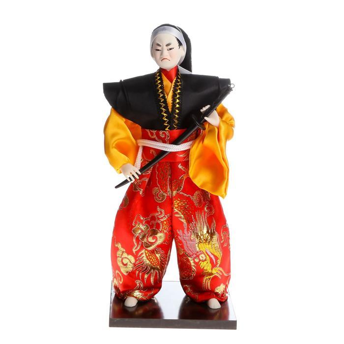 Кукла коллекционная "Воин в ярком кимоно с саблей" 30х12,5х12,5 см - фото 10 - id-p206992838
