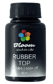 Топ Суперглянцевый без липкого слоя Rubber (силиконовый) TM Bloom, 30 мл