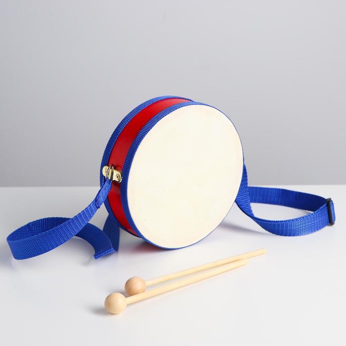 Игрушка музыкальная «Барабан», бумажная мембрана, размер: 14 × 14 × 4,5 см, цвета МИКС - фото 1 - id-p206993497