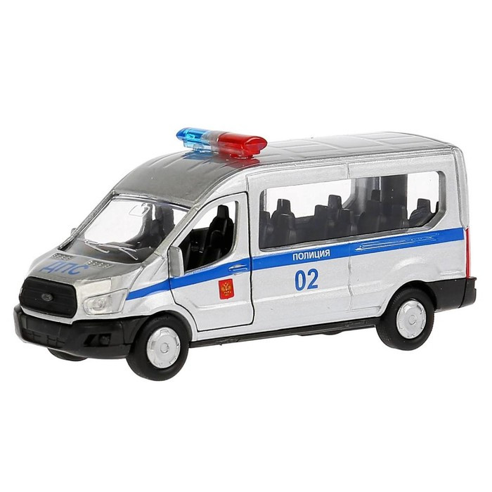 Машина «Полиция Ford Transit», 12 см, инерционная, открывающиеся двери, металлическая - фото 1 - id-p206993550