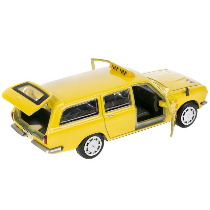 Машина металлическая ГАЗ-2402 «Волга такси», 12 см, открываются двери и багажник, цвет жёлтый - фото 4 - id-p206993552