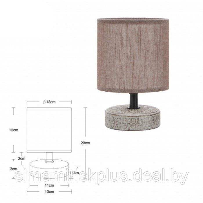 Настольная лампа Rivoli Eleanor 1хЕ14, 40 Вт керамика, цвет кофейный - фото 4 - id-p206993311