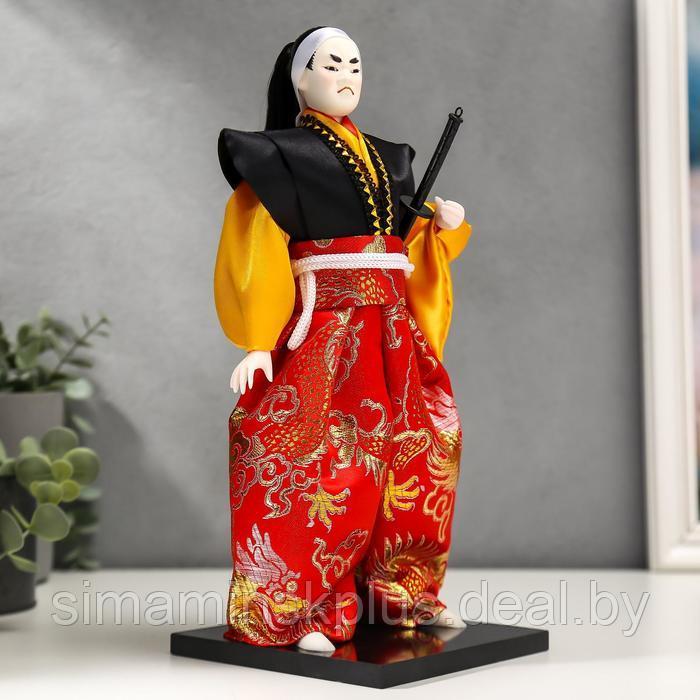 Кукла коллекционная "Воин в ярком кимоно с саблей" 30х12,5х12,5 см - фото 2 - id-p206993840