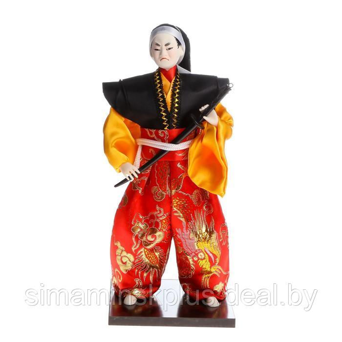 Кукла коллекционная "Воин в ярком кимоно с саблей" 30х12,5х12,5 см - фото 10 - id-p206993840