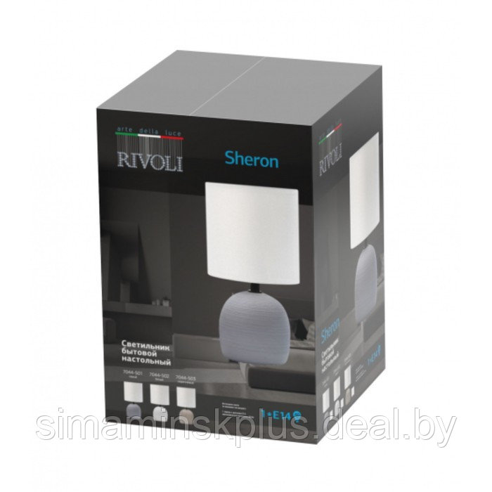 Настольная лампа Rivoli Sheron 1хЕ14, 40 Вт керамика белая с абажуром - фото 9 - id-p206993338