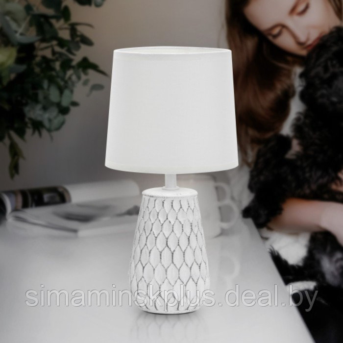 Настольная лампа Rivoli Bertha 1хЕ14, 40 Вт керамика, цвет белый - фото 2 - id-p206993368