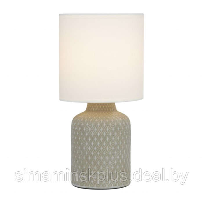 Настольная лампа Rivoli Sabrina 1хЕ14, 40 Вт керамика серая с абажуром - фото 1 - id-p206993370