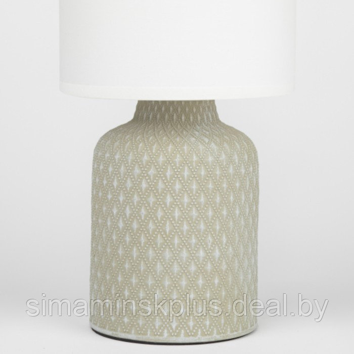 Настольная лампа Rivoli Sabrina 1хЕ14, 40 Вт керамика серая с абажуром - фото 3 - id-p206993370
