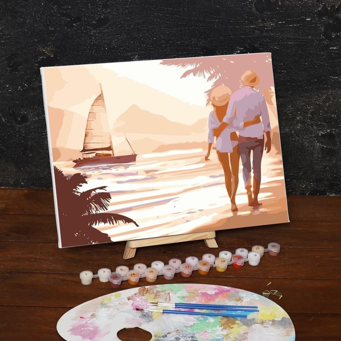 Картина по номерам на холсте с подрамником «Прогулка по пляжу», 40х30 см - фото 3 - id-p206994702