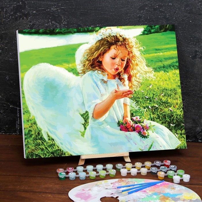 Картина по номерам на холсте с подрамником «Ангел» 40×50 см - фото 2 - id-p206994705