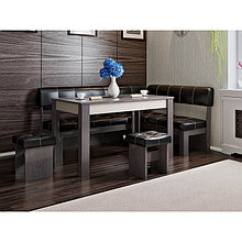 Кухонный уголок «Валенсия», стол 1200×600×740 мм, банкетка 2 шт, цвет венге / браун