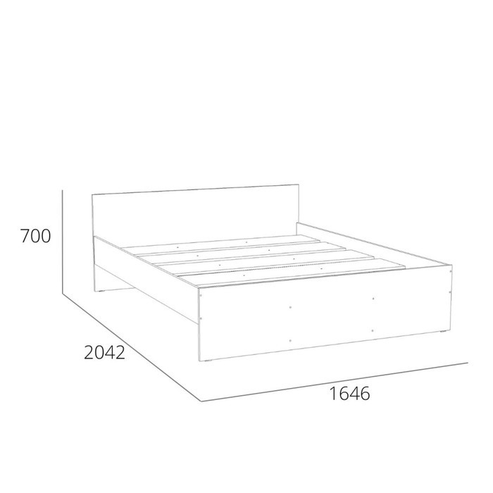 Кровать двуспальная Симпл с/м 1600*2000, 2042х1646х700, Дуб сонома - фото 4 - id-p206995698