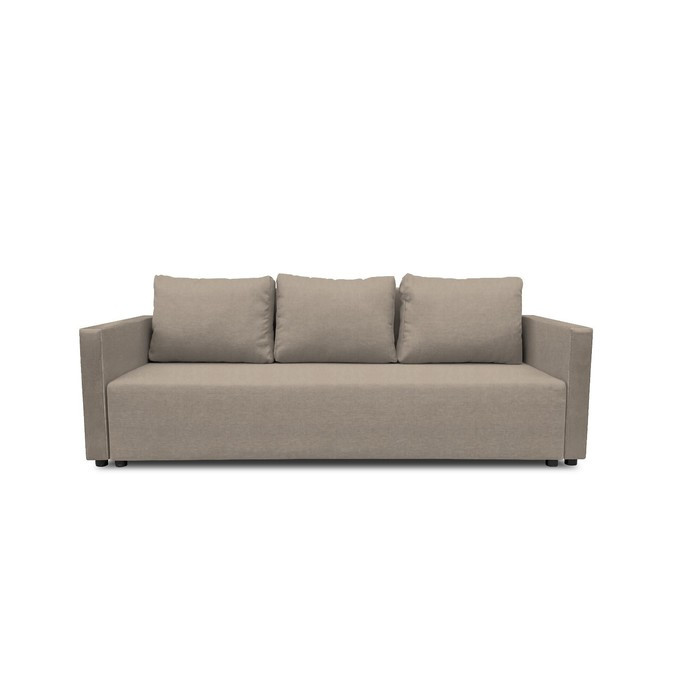 Прямой диван «Алиса 4», еврокнижка, велюр bingo, цвет beige - фото 1 - id-p206996713