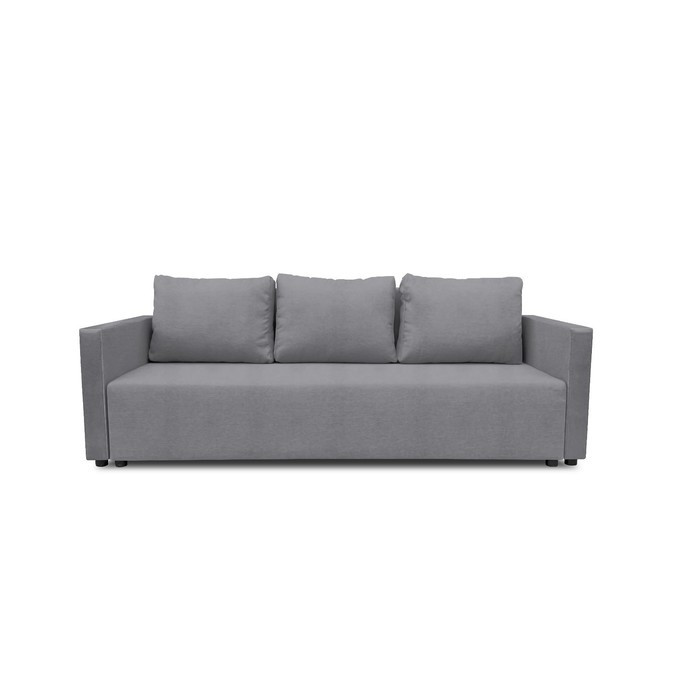 Прямой диван «Алиса 4», еврокнижка, рогожка solta, цвет grey - фото 1 - id-p206996750