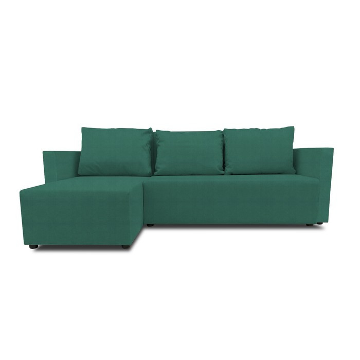 Угловой диван «Алиса 3», еврокнижка, велюр bingo, цвет green - фото 1 - id-p206996803