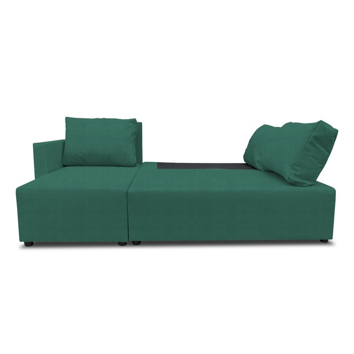 Угловой диван «Алиса 3», еврокнижка, велюр bingo, цвет green - фото 2 - id-p206996803