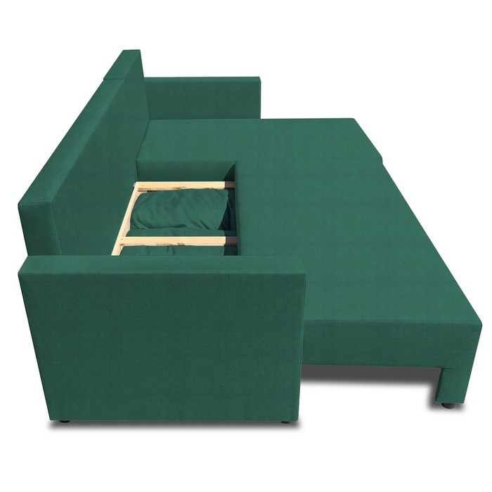 Угловой диван «Алиса 3», еврокнижка, велюр bingo, цвет green - фото 4 - id-p206996803