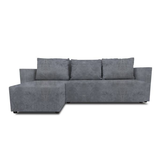 Угловой диван «Алиса 3», еврокнижка, велюр dakota, цвет grey - фото 1 - id-p206996815