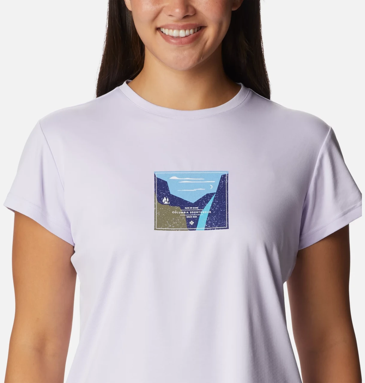Футболка женская Columbia W Zero Ice Cirro-Cool SS Shirt фиолетовый - фото 4 - id-p206895666