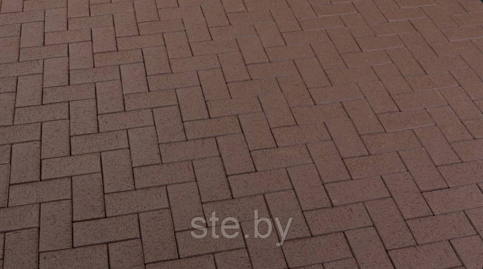 Плитка тротуарная "Кирпичик" 200х100х50 (коричневый) - фото 3 - id-p189980030
