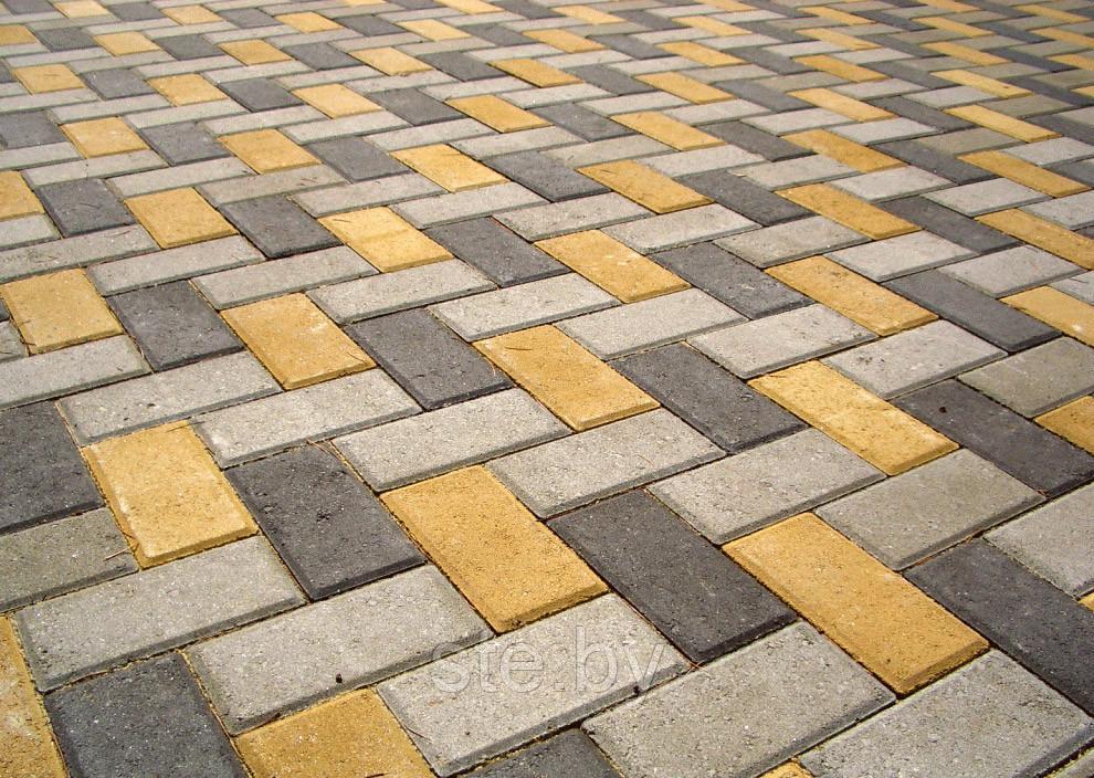 Плитка тротуарная "Кирпичик" 200х100х50 (жёлтый) - фото 3 - id-p189980032