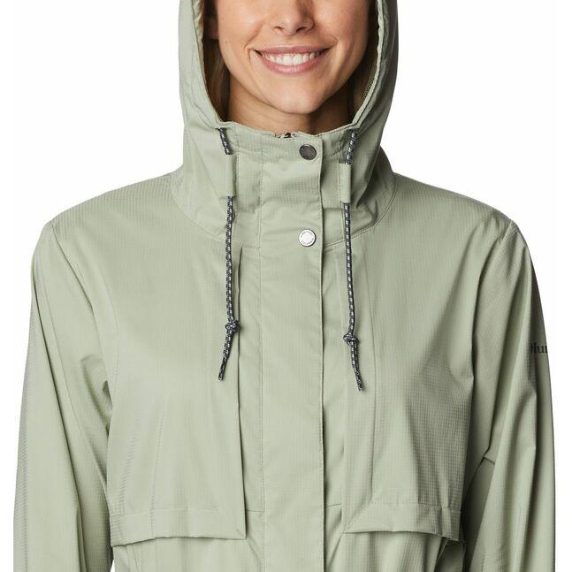 Куртка женская Columbia Pardon My Trench Rain Jacket зеленый - фото 3 - id-p206895337