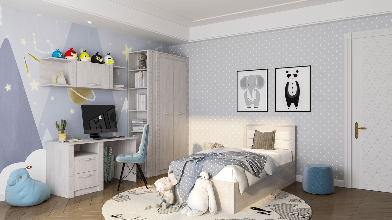 Детская комната Монако - Комплект 3 - Ясень белый