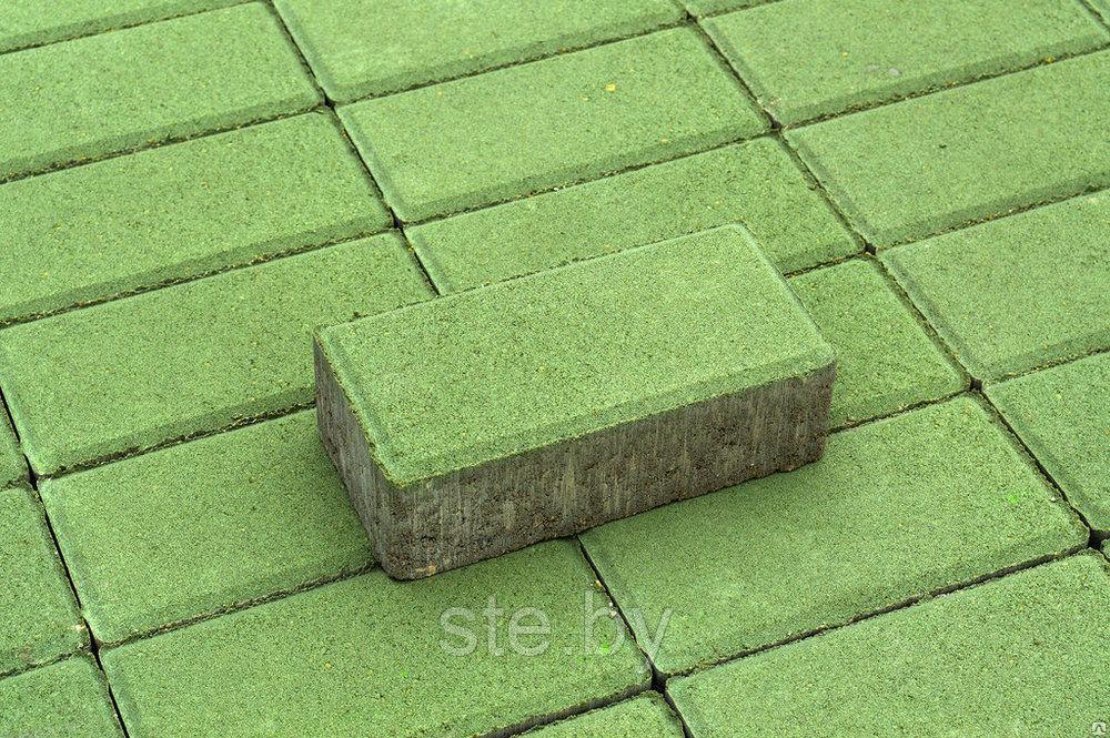Плитка тротуарная "Кирпичик" 200х100х50 (зеленый) - фото 2 - id-p207008612