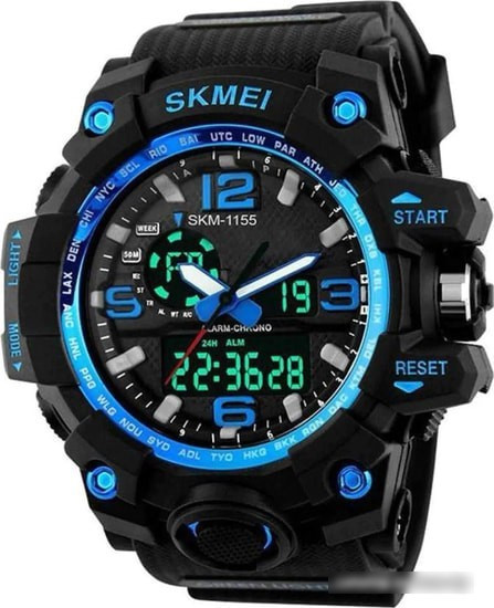 Наручные часы Skmei 1155-1 (черный/синий) - фото 1 - id-p207008672
