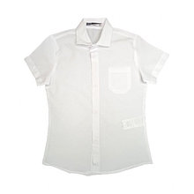 Белая рубашка для мальчика с коротким рукавом модель 13.502
