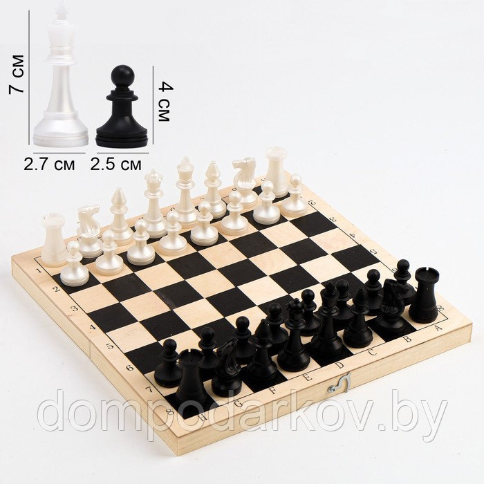 Шахматы "Пешка" (доска дерево 29х29 см, фигуры пластик. король h=7.2 см, пешка h=4 см) - фото 1 - id-p143773349