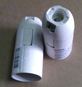 Патрон Е14 термопластик гладкий белый EKF