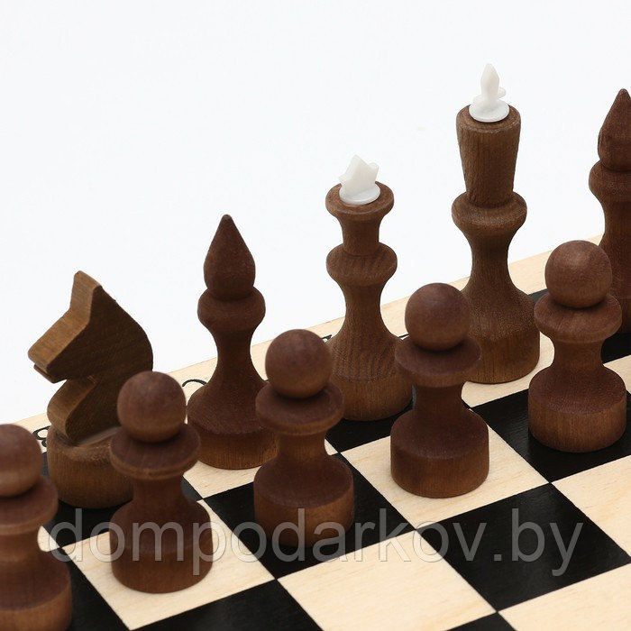 Шахматы "Основа" (доска дерево 29х29 см,фигуры дерево, король h=7.2 см, пешка h=4.5 см) микс - фото 4 - id-p143494058