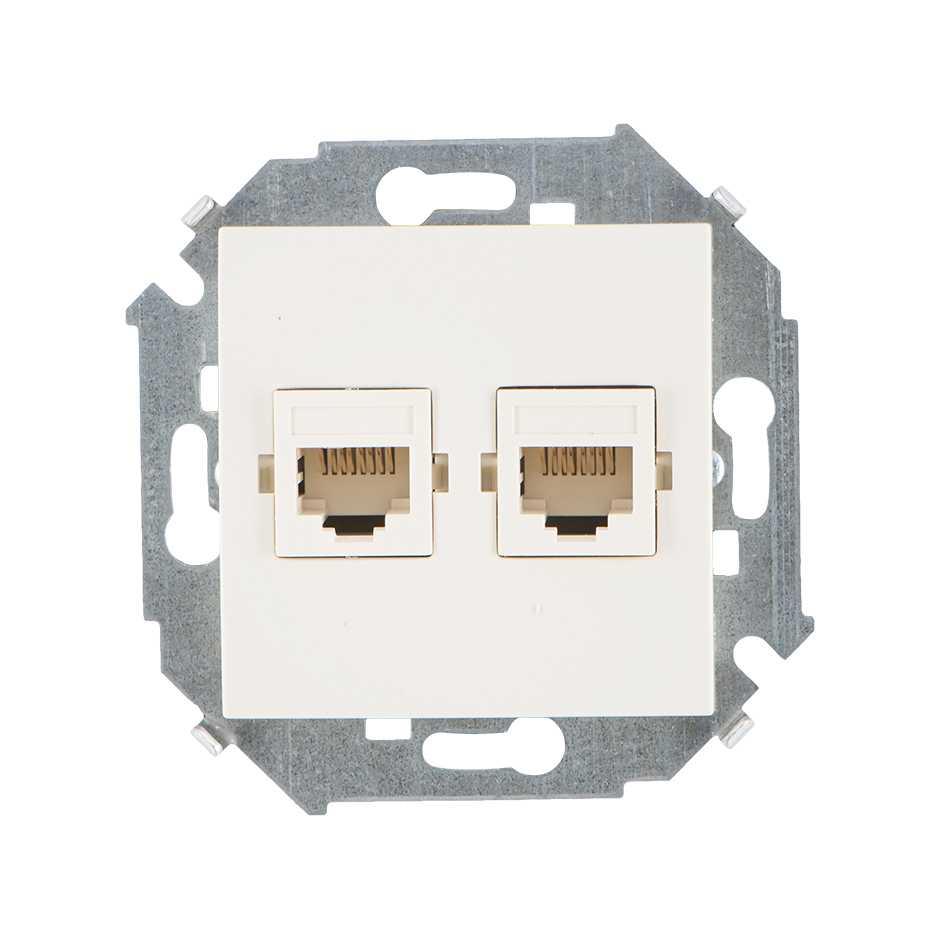 1591593-031 Розетка для передачи данных 2xRJ45
Cat.5e UTP (Systimax) цвета слоновая кость